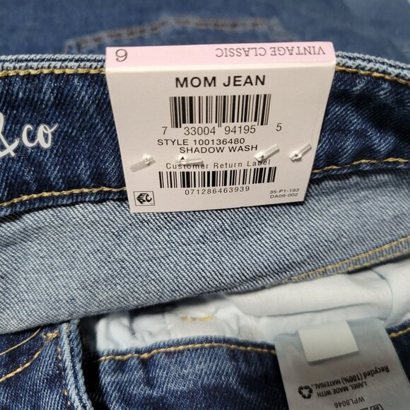 Style Co Straight Ankle Mom Jeans Womens Size 6 High Rise Shadow Wash Denim Pant - Picture 5 of 7